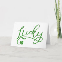 Lucky Shamrock St Patricks Day Card