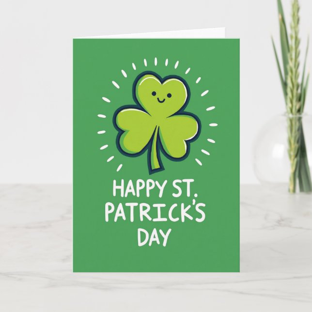 Lucky Shamrock St Patricks Day Card (Front)
