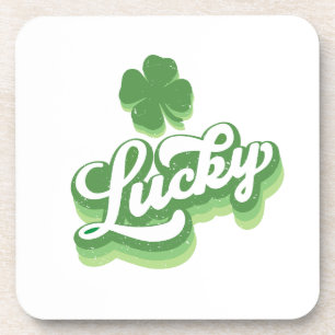 Lucky Shamrock St Patrick's Day Irish Beverage Coaster