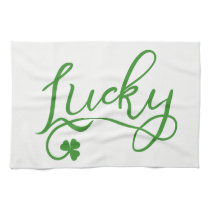 Lucky Shamrock St Patricks Day Irish Kitchen Towel