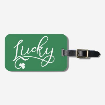 Lucky Shamrock St Patricks Day Irish Luggage Tag