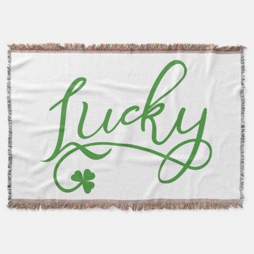 Lucky Shamrock St Patricks Day Irish Throw Blanket