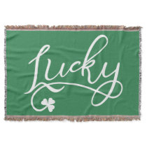 Lucky Shamrock St Patricks Day Irish Throw Blanket