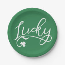 Lucky Shamrock St Patricks Day Paper Plates