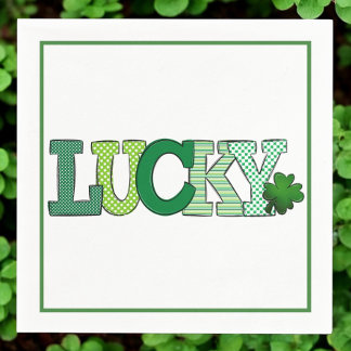 Lucky Shamrock St Patrick's Day Party Napkins