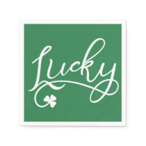 Lucky Shamrock St Patricks Day Party Paper Napkins