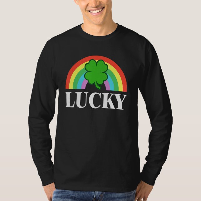 Lucky Shamrock St Patrick's Day Saint Paddy's Rain T-Shirt (Front)