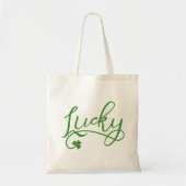 Lucky Shamrock St Patricks Day Tote Bag (Front)
