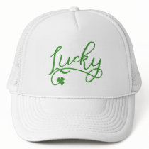 Lucky Shamrock St Patricks Day Trucker Hat