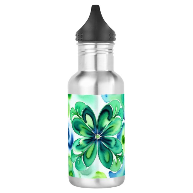 Lucky Shamrock Stainless Steel Water Bottle (Left)