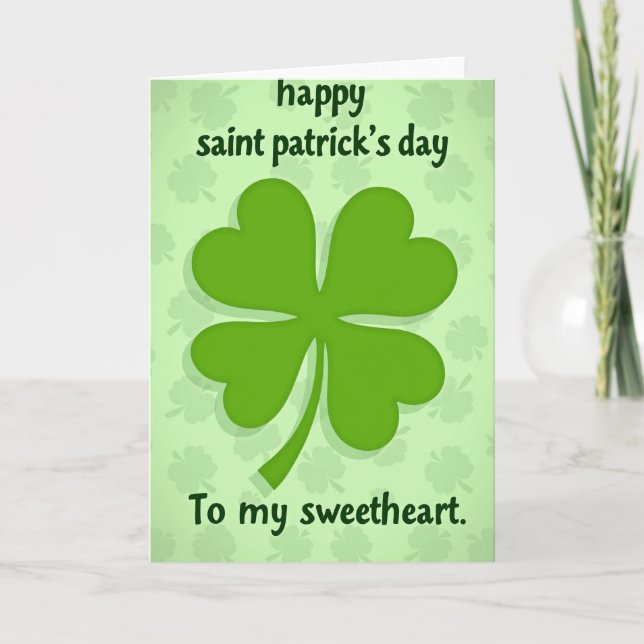 Lucky Shamrock Sweetheart Card (Front)