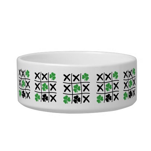 Lucky Shamrock Tic_Tac_Toe Funny Gifts Bowl