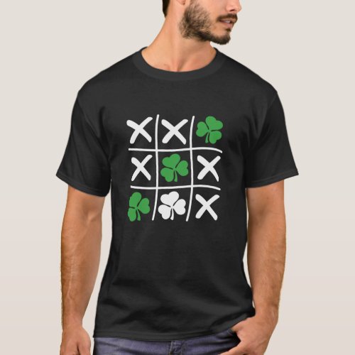 Lucky Shamrock Tic_Tac_Toe Funny Gifts T_Shirt