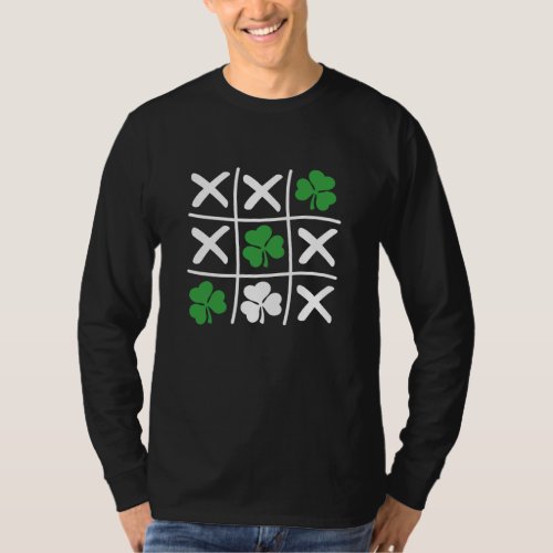 Lucky Shamrock Tic_Tac_Toe Funny Gifts T_Shirt
