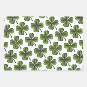 Lucky Shamrock Wrapping Paper Sheets