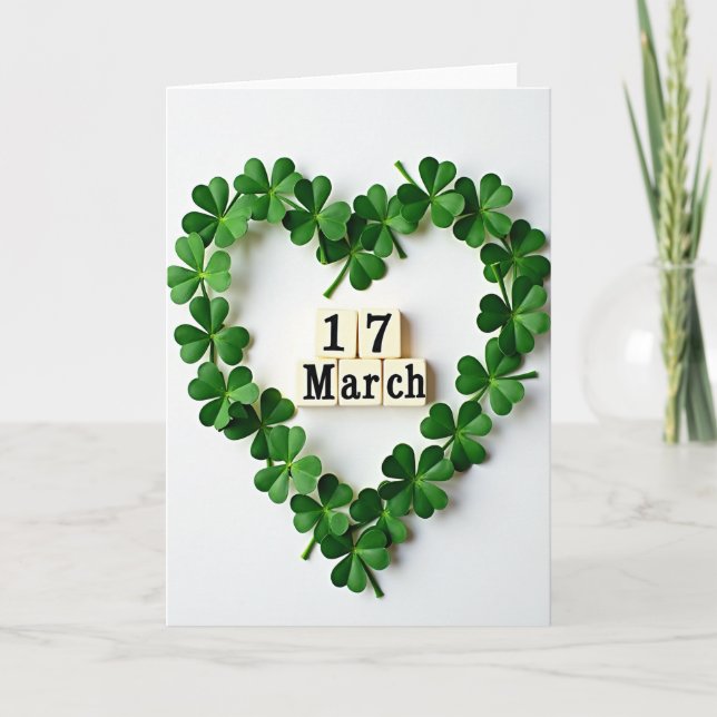 Lucky Shamrocks 17 March Card (Front)