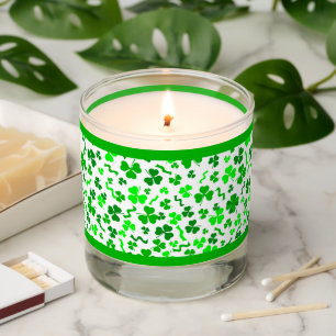 Lucky Shamrocks and Clover Confetti Pattern Scented Candle