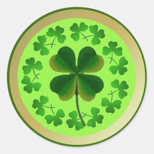 Lucky Shamrocks for St Patricks Day Classic Round Sticker