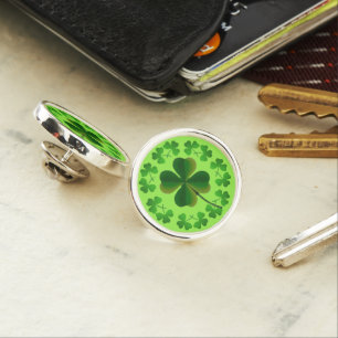 Lucky Shamrocks for St Patrick's Day Lapel Pin
