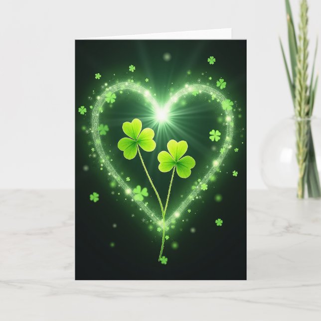 Lucky Shamrocks Glowing Card (Front)