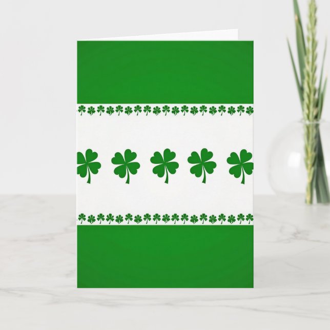 Lucky Shamrocks Green Irish Card (Front)