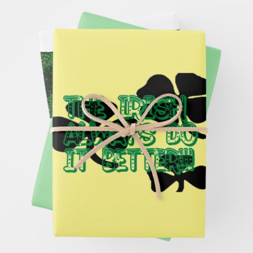 Lucky Shamrocks Wrapping Paper Sheets
