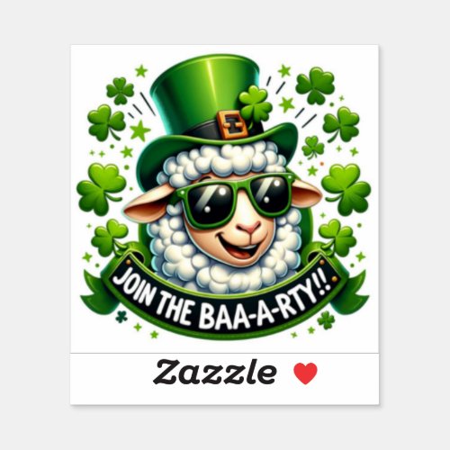 Lucky Sheep St Patricks Day Sticker