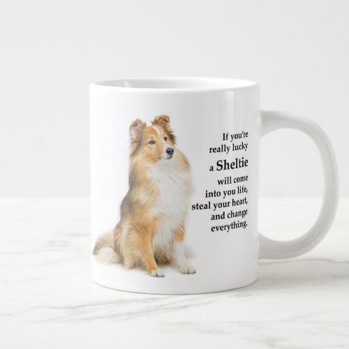 Lucky Sheltie Giant Coffee Mug