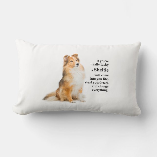 Lucky Sheltie Lumbar Pillow (Front)