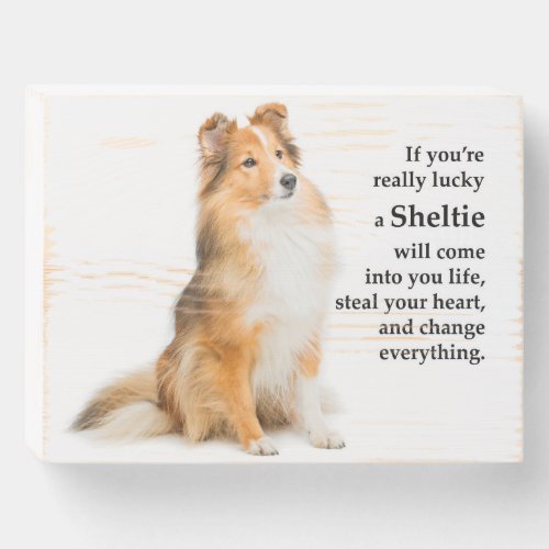 Lucky Sheltie Wooden Box Sign