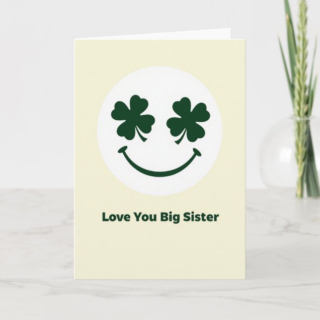 Lucky Sister Faux Gold Foil Card (Front)