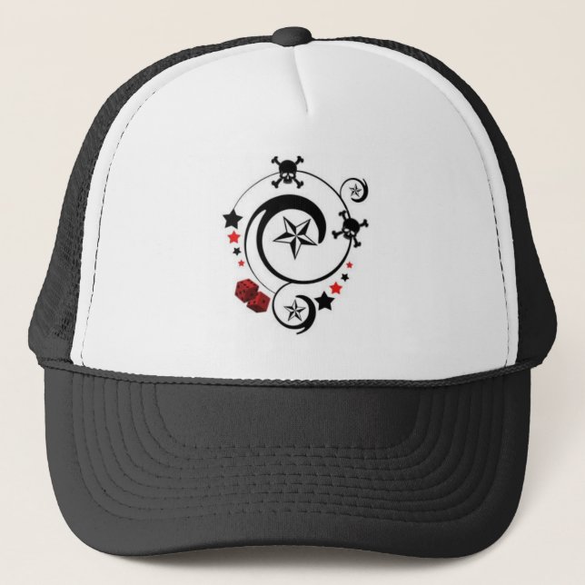 Lucky Skull Trucker Hat (Front)
