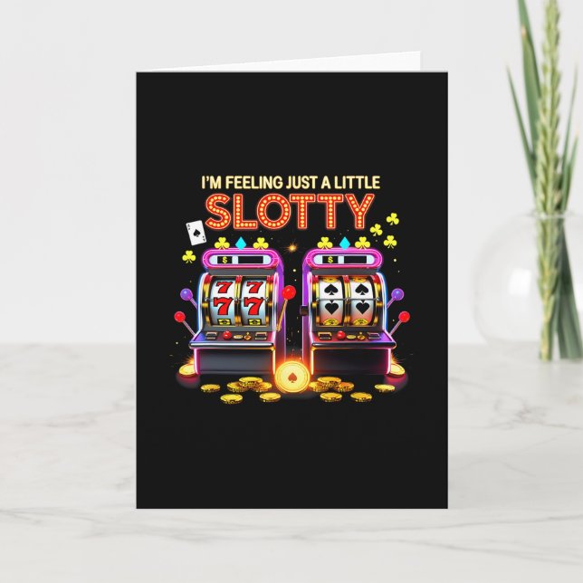Lucky Slot Machine Casino Las Vegas Gambling Lover Card (Front)