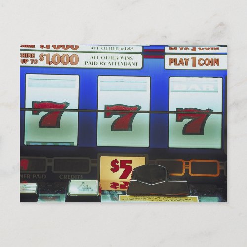Lucky Slot Machine Winner Postcard