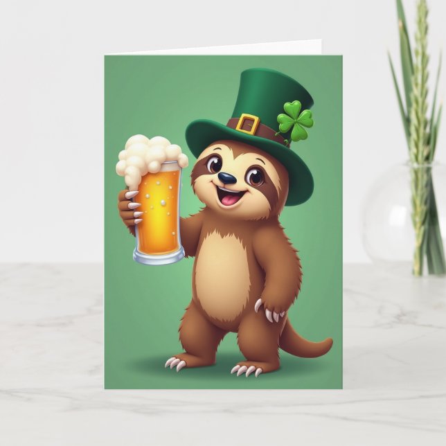 Lucky Sloth Celebration Card (Front)