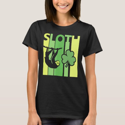 Lucky Sloth St Patricks Day Irish Vintage Retro S T_Shirt