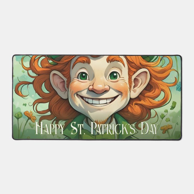 Lucky Smiles on St. Patrick’s Day Desk Mat (Front)