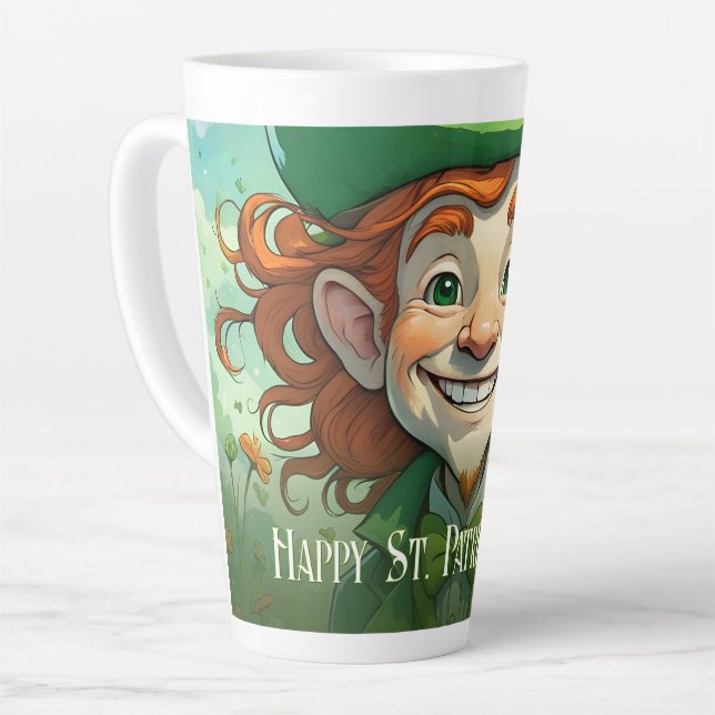Lucky Smiles on St. Patrick’s Day Latte Mug (Left Angle)