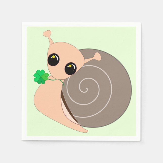 Lucky Snail Napkins - Custom Colors (Front)