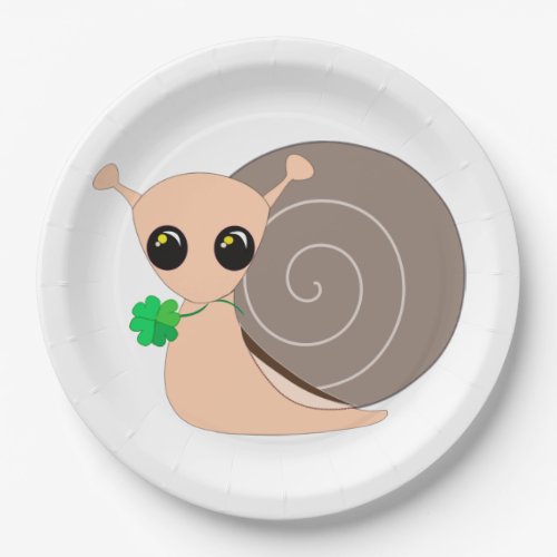 Lucky Snail with Clover Paper Plates