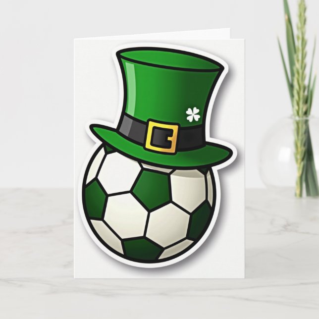 Lucky Soccer Hat Fun Card (Front)