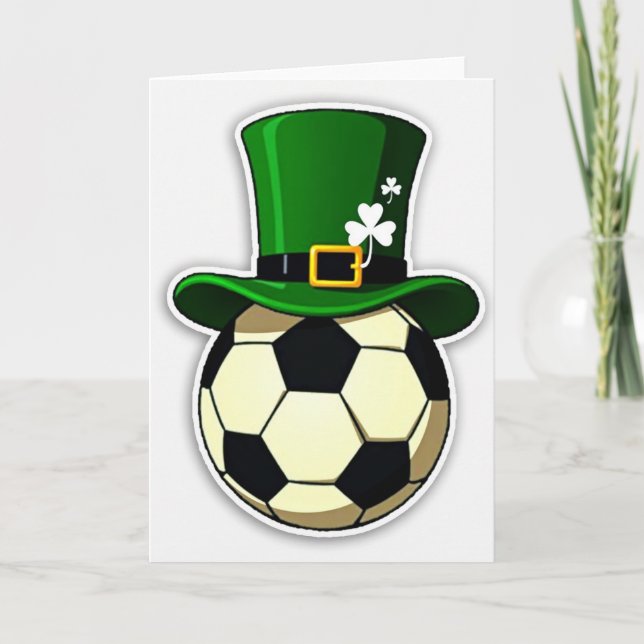 Lucky Soccer St Patricks Day Card (Front)