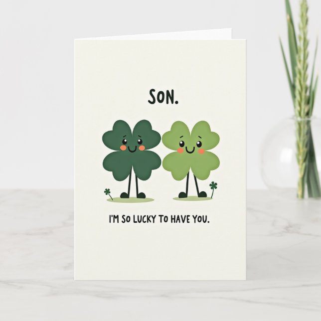 Lucky Son Happy Clover Card (Front)