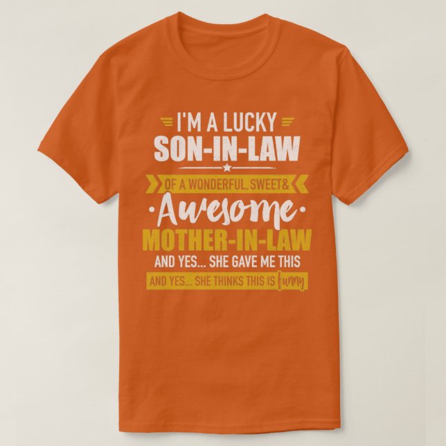 Lucky soninlaw of awesome motherinlaw T-Shirt (Design Front)