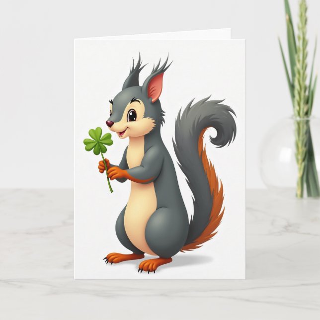 Lucky Squirrel Smile Card (Front)