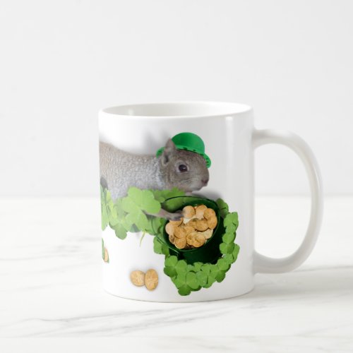 Lucky Squirrel With Pot Of Gold Coffee Mug