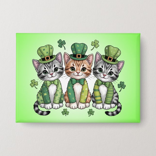 Lucky St. Patrick’s Day Kittens-47474 Button (Front)
