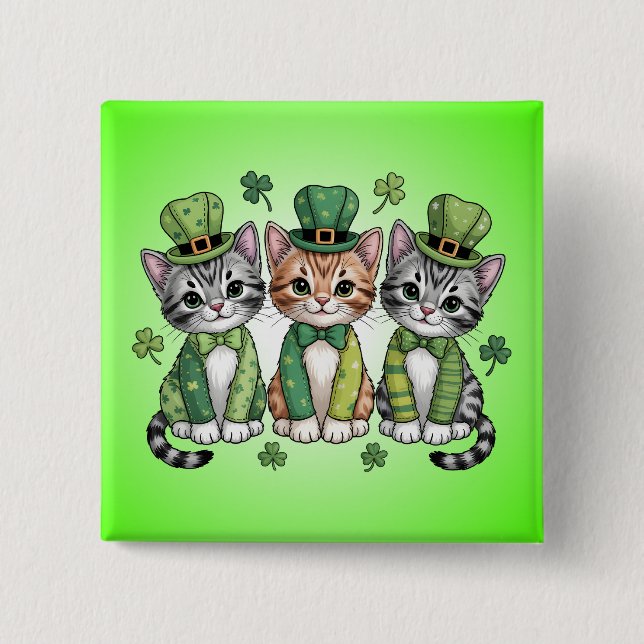 Lucky St. Patrick’s Day Kittens-47474 Button (Front)