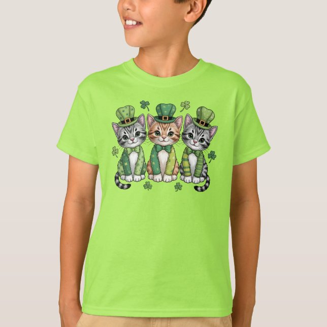 Lucky St. Patrick’s Day Kittens-47474 T-Shirt (Front)