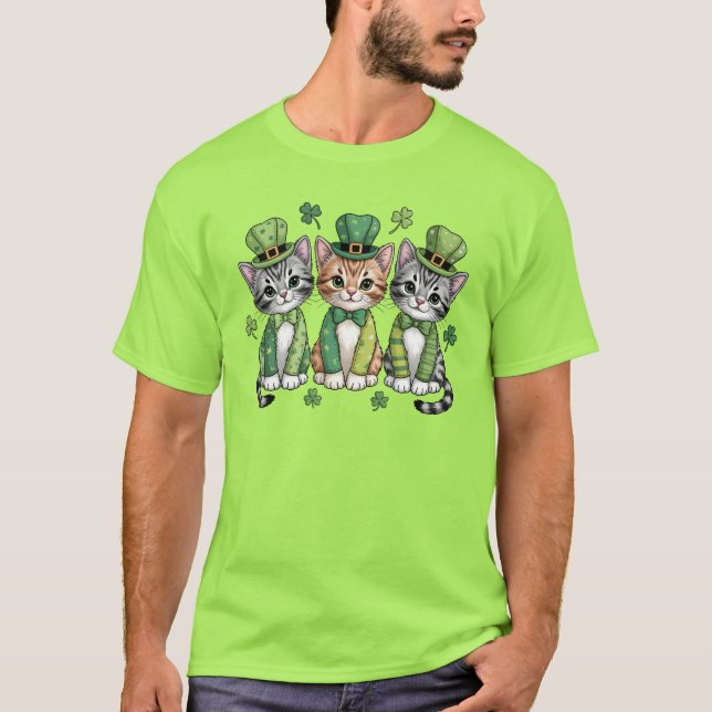 Lucky St. Patrick’s Day Kittens-47474 T-Shirt (Front)